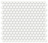 3/4" White Glossy Penny Round Mosaic | Gemini Tile and Marble