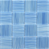 3"X3" Glass Pool Striped Light Blue Mosaic | Gemini Tile and Marble