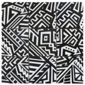 4"X4" Aztec Native Series Black & White Glazed Ceramic Mosaic | Gemini Tile and Marble