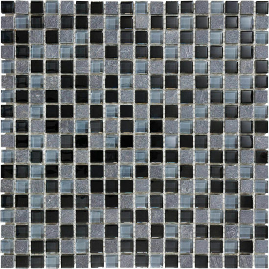 5/8X5/8 Black Timber Mosaic | Gemini Tile and Marble