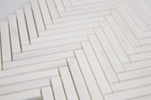 .5X4 Polished Bianco Dolomiti Herringbone | Gemini Tile and Marble