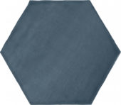 6" Azure Ink Glossy Hexagon | Gemini Tile and Marble