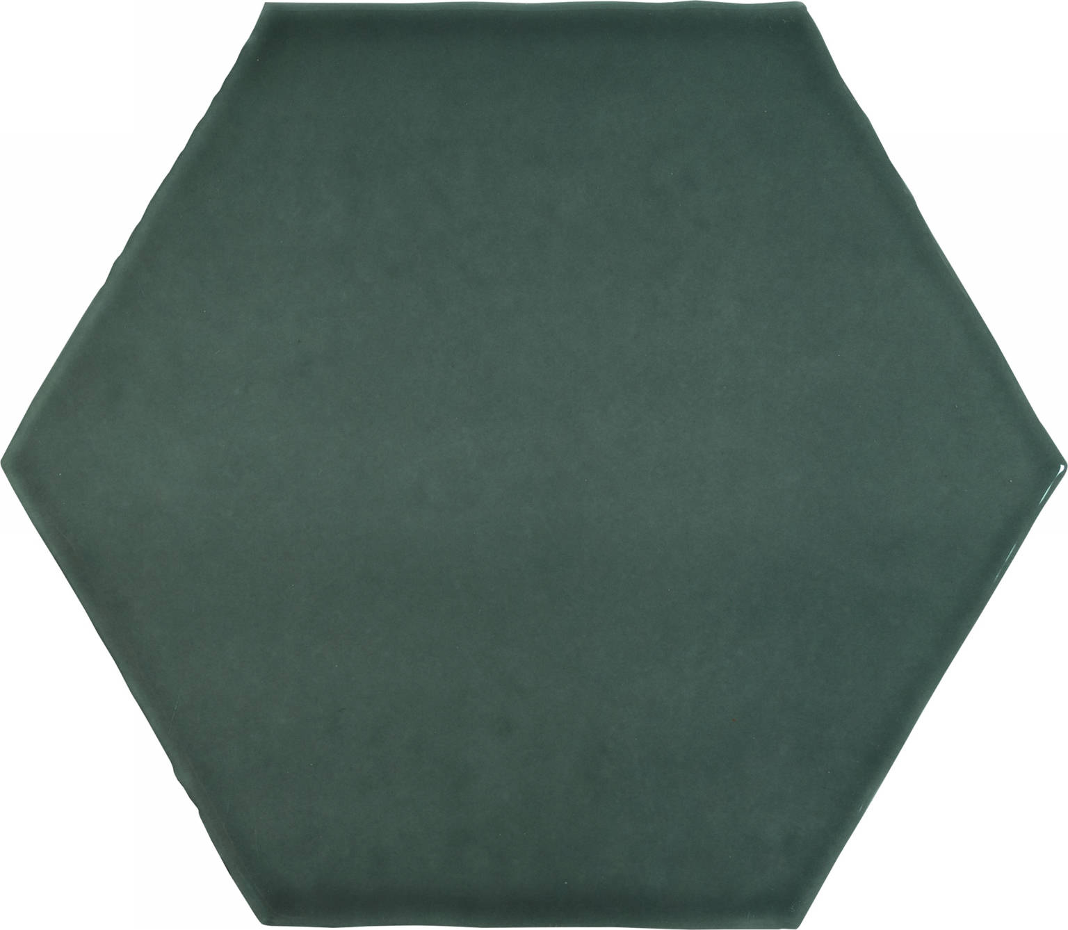 6" Brilliant Emerald Glossy Hexagon