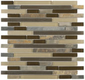 Beige Brown Slate Glass Baguette Mosaic | Gemini Tile and Marble