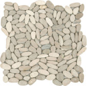 Beige Sliced Matte Pebble Interlocking Mosaic | Gemini Tile and Marble