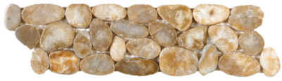 Beige Sliced Polished Pebble Interlocking Border