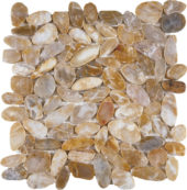 Beige Sliced Polished Pebble Interlocking Mosaic | Gemini Tile and Marble