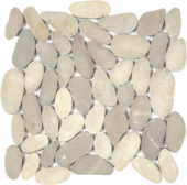 Beige Xl Sliced Matte Pebble Interlocking Mosaic | Gemini Tile and Marble