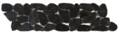 Black Sliced Polished Pebble Interlocking Border | Gemini Tile and Marble