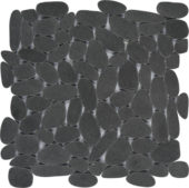 Black Sliced Reconstituted Pebble Interlocking Mosaic | Gemini Tile and Marble