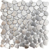 Brushed Silver Inox Metal Interlocking Mosaic | Gemini Tile and Marble