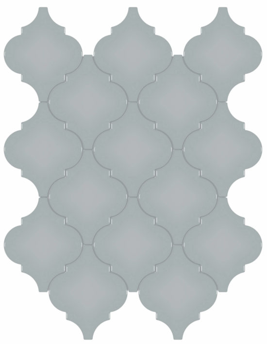 Cloud Blue Glossy Arabesque Mosaic