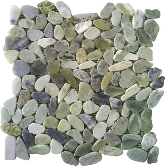 Crystal Green Semi-Precious Stone Interlocking Mosaic