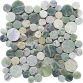 Crystal Green Semi-Precious Stone Round Interlocking Mosaic | Gemini Tile and Marble