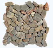 Fossil Wood Mini Opus Mix Beige Interlocking Mosaic | Gemini Tile and Marble