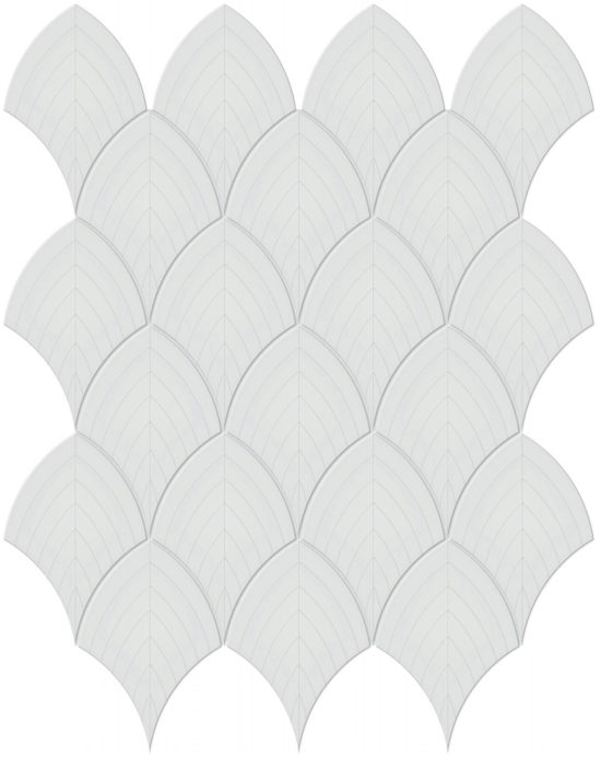 Gallery Grey Glossy Scallop Mosaic