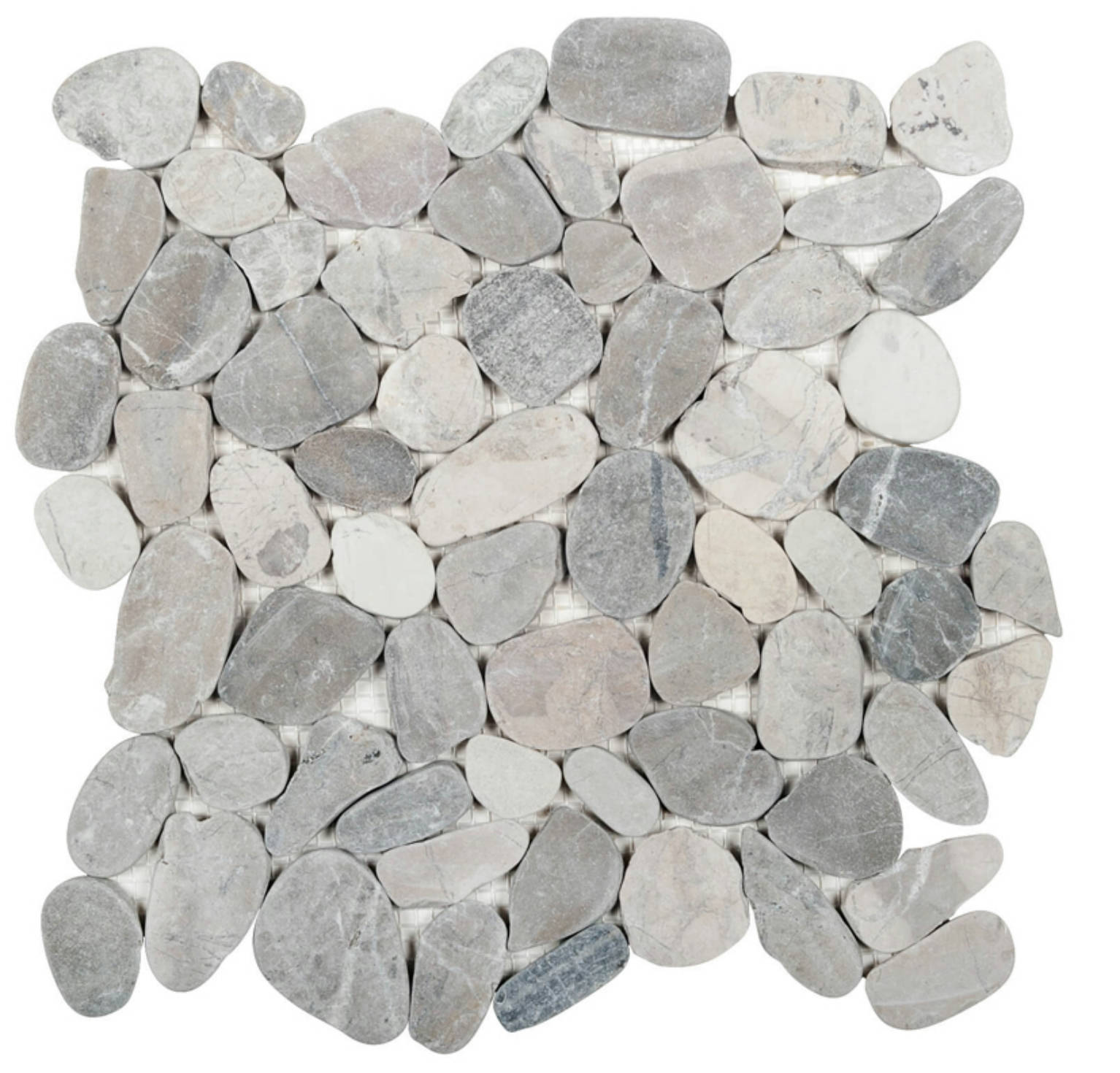 Grey Pebble Sliced Mosaic | Gemini Tile and Marble