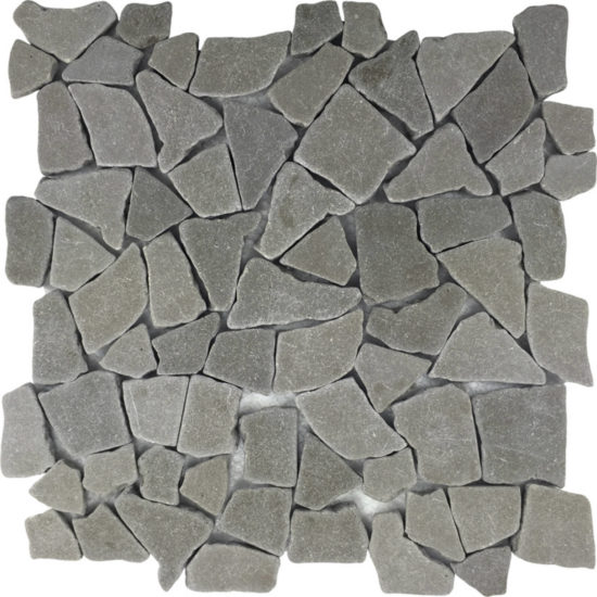 Grey Reconstituted Mini Opus Stone Interlocking Mosaic Sheet