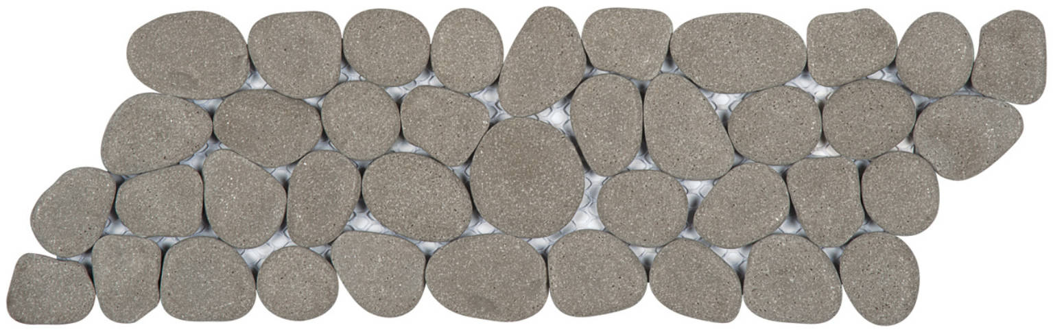 Grey Reconstituted Pebble Mosaic Interlocking Border | Gemini Tile and Marble