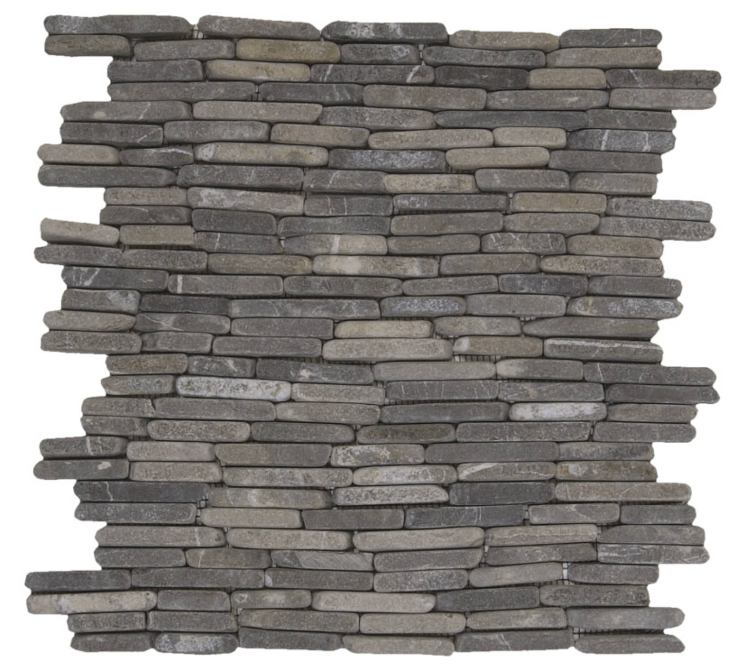 Grey Stacked Brick Marble Interlocking Mosaic | Gemini Tile and Marble