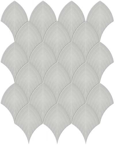 Loft Grey Glossy Scallop Mosaic