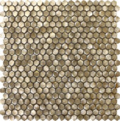 Medium Hexagon Gold Aluminum Mosaic | Gemini Tile and Marble