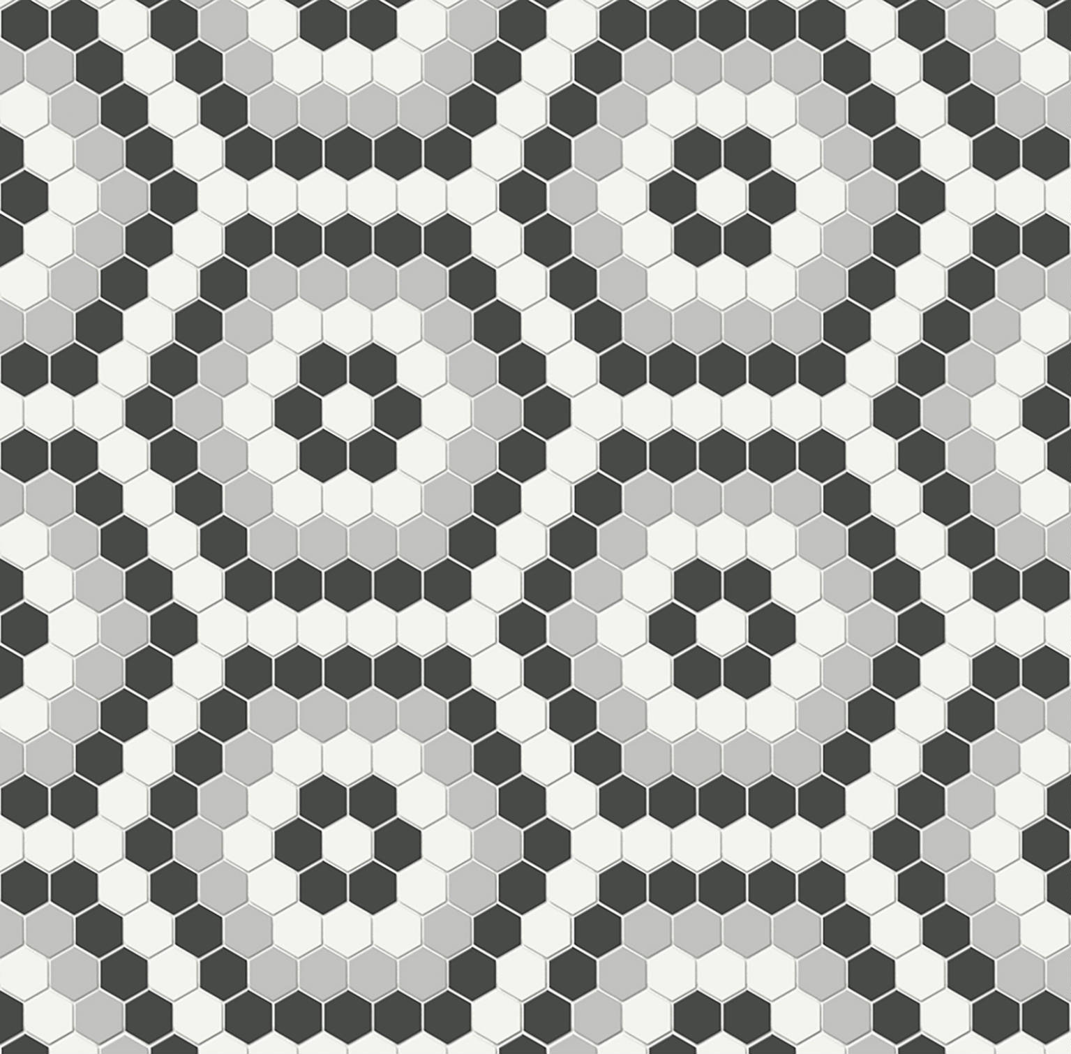 Midnight Blend Matte Hexagon Pattern Mosaic | Gemini Tile and Marble