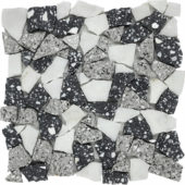 Mini Opus Terrazzo Marble White Grey Black Mix Mosaic | Gemini Tile and Marble