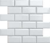 Mini Subway White Glazed Porcelain Interlocking Mosaic 2"X4" | Gemini Tile and Marble