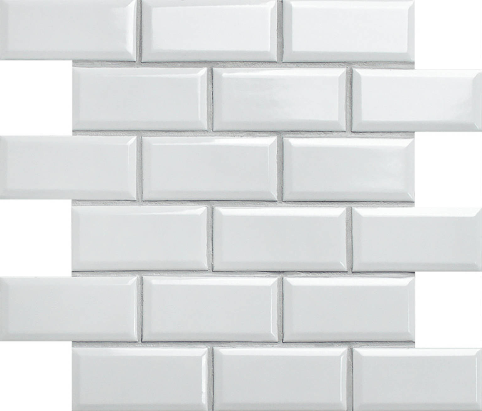 Mini Subway White Glazed Porcelain Interlocking Mosaic 2"X4"