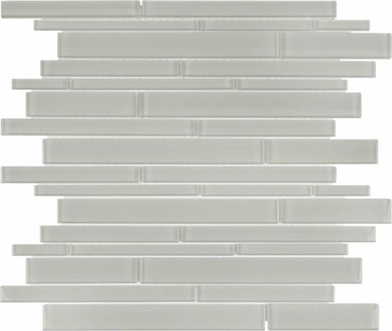 Mist Random Strip Mosaic | Gemini Tile and Marble