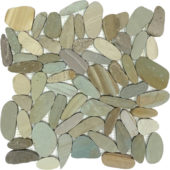 Mix Golden Sliced Matte Pebble Interlocking Mosaic | Gemini Tile and Marble