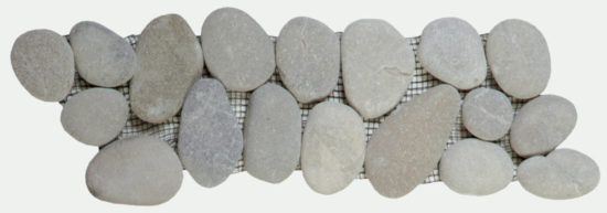 Mix Grey/Beige Rectified Matte Pebble Interlocking Border