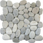 Mix Grey/Beige Rectified Matte Pebble Interlocking Mosaic | Gemini Tile and Marble