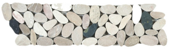 Mix Grey/Beige/Black Rectified Matte Pebble Interlocking Border