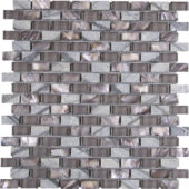 Mother Of Pearl Glass Marble Taupe Grey Mix Brick Mosaic | Gemini Tile and Marble