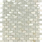 Mother Of Pearl Glass Marble White Mix Brick Mosaic | Gemini Tile and Marble