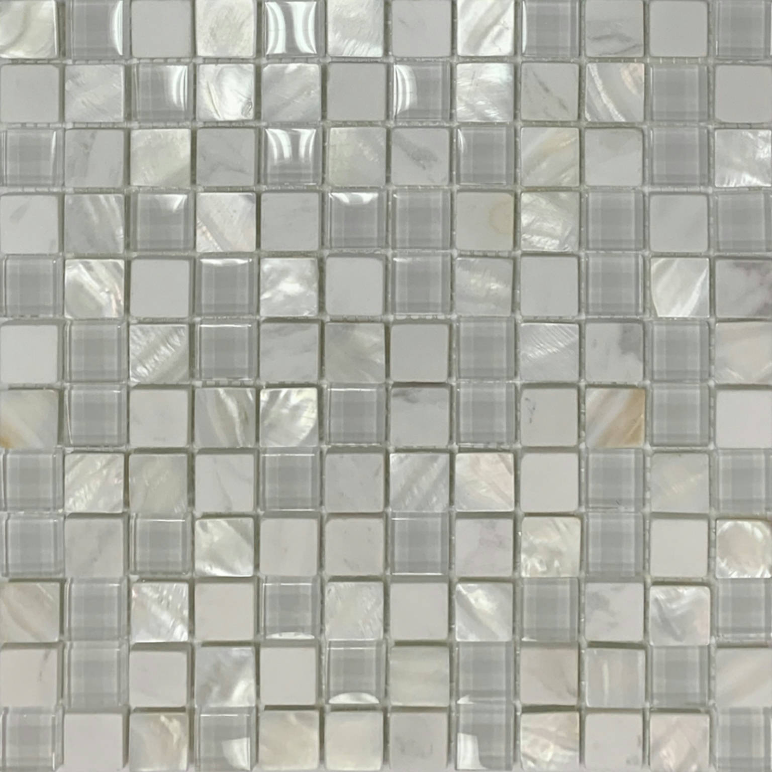 Mother Of Pearl Glass Marble White Mix Mosaic | Gemini Tile and Marble