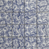 Palmtree Glazed Ceramic 3"X3" Cobalt Blue & White Mosaic | Gemini Tile and Marble