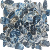 Reconstituted Stone Pebble Grey Blue Mix Matte Mosaic | Gemini Tile and Marble