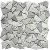 Reconstituted White Grey Mix Mini Opus Stone Mosaic | Gemini Tile and Marble