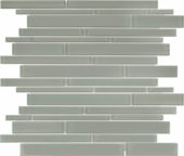 Smoke Random Strip Mosaic | Gemini Tile and Marble