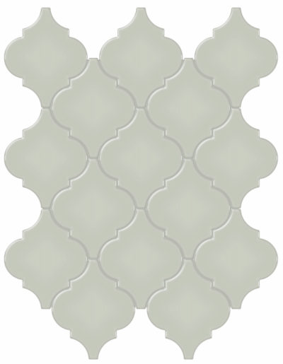 Soft Sage Glossy Arabesque Mosaic