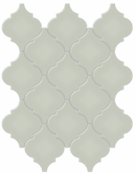 Soft Sage Glossy Arabesque Mosaic