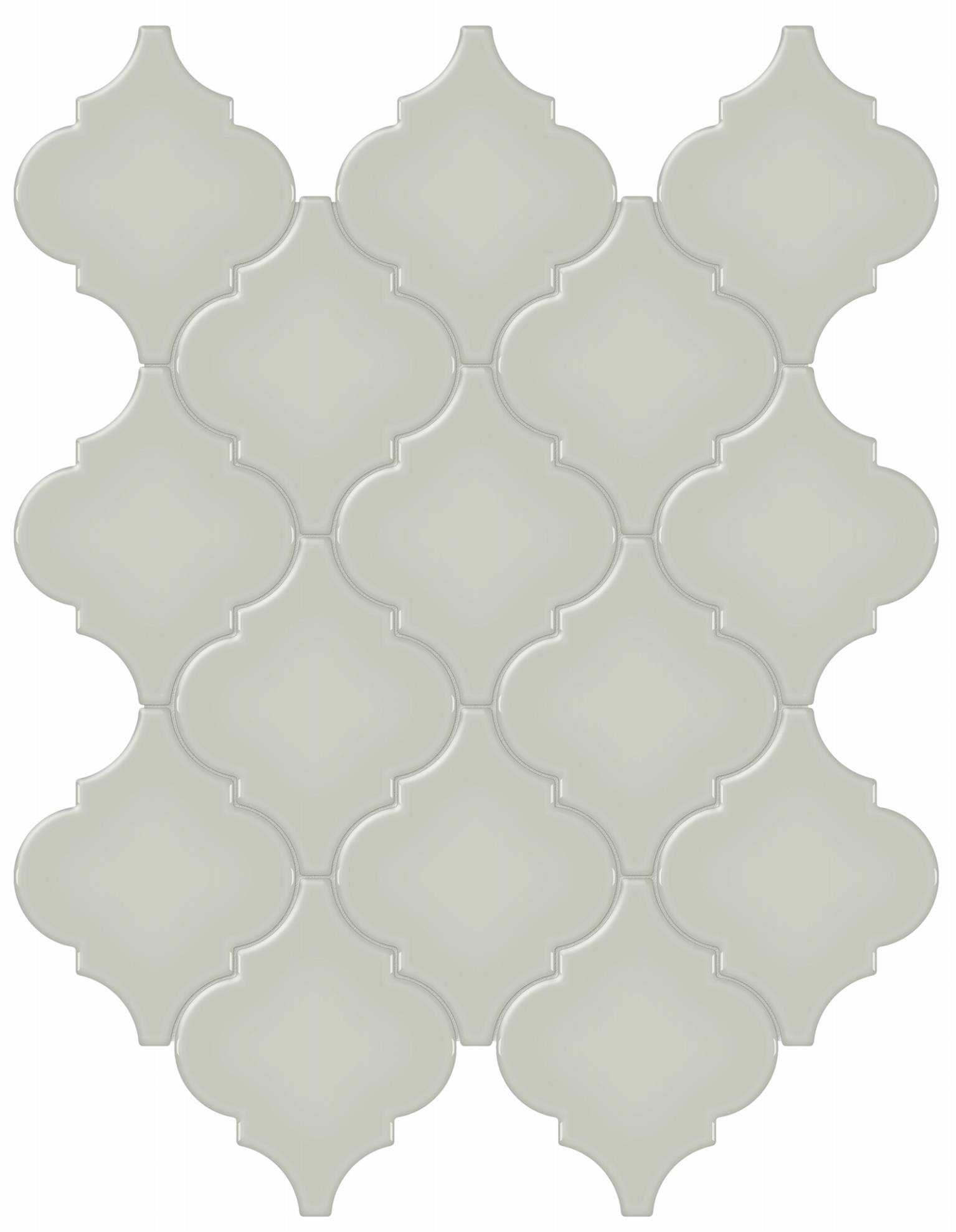 Soft Sage Glossy Arabesque Mosaic | Gemini Tile and Marble