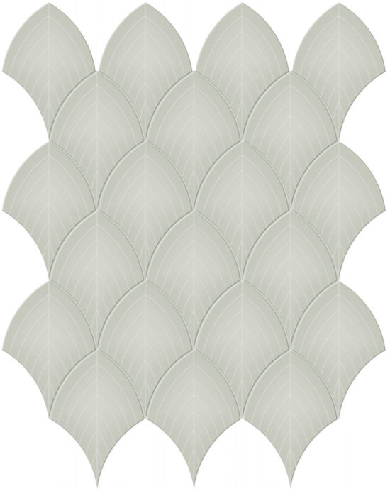 Soft Sage Glossy Scallop Mosaic