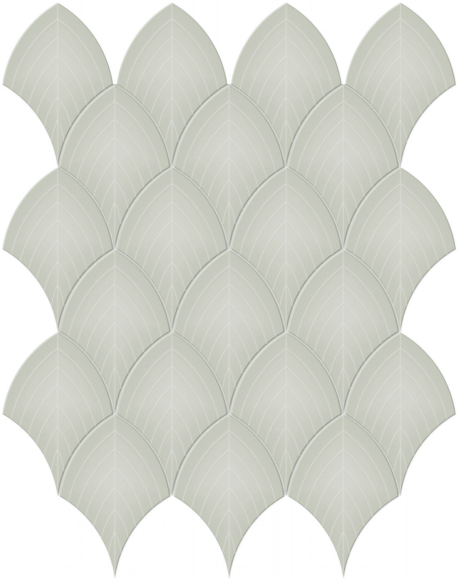 Soft Sage Glossy Scallop Mosaic