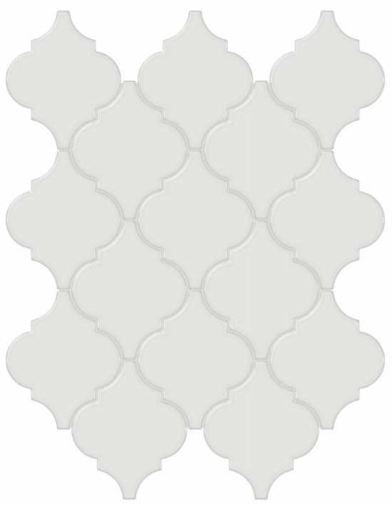 Vintage Grey Glossy Arabesque Mosaic