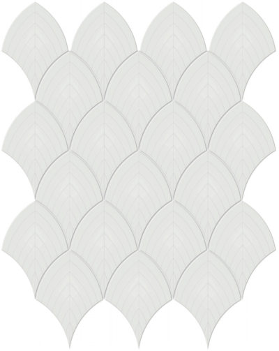 Vintage Grey Glossy Scallop Mosaic