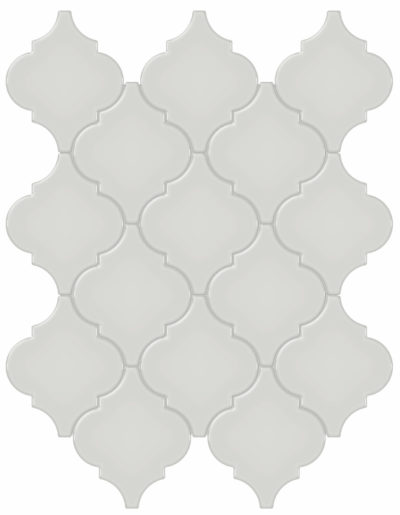 Warm Grey Glossy Arabesque Mosaic